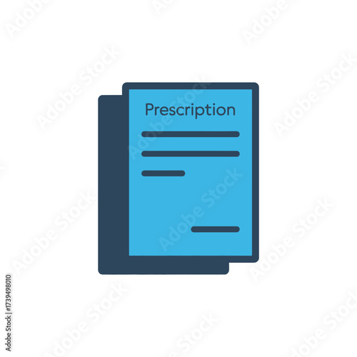 Illustration of a blue prescription document isolated on white background