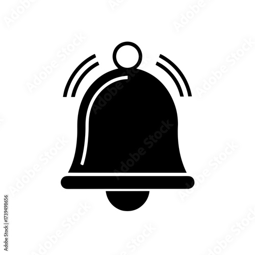 Illustration of a ringing notification bell on transparent background