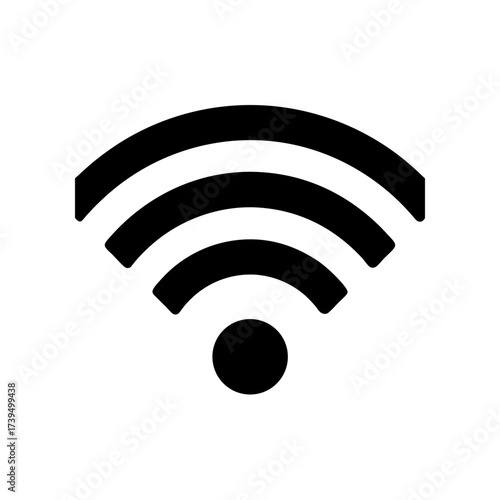 Black wifi symbol on a white background on transparent background