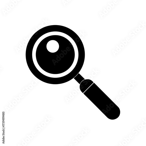 Illustration of a simple magnifying glass on transparent background
