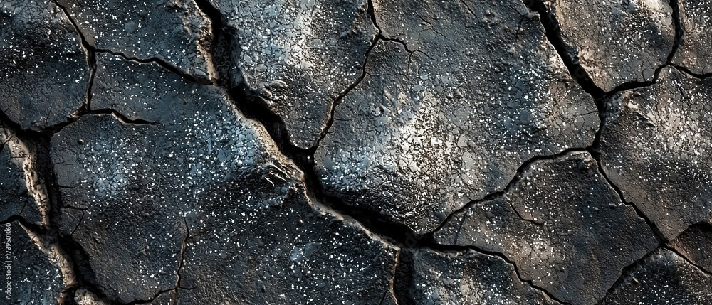 custom made wallpaper toronto digital Macro shot of black cracked volcanic clay with shiny reflection and natural texture. Dramatic organic surface for backgrounds, mockups, beauty or spa product presentation.