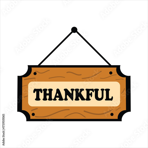 Wooden thankful signboard