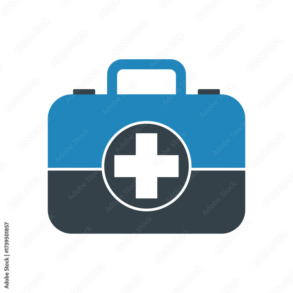 Obraz premium First aid kit illustration isolated on white background for medical assistance