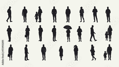 Diverse Human Silhouettes Collection for Graphic Design and Public Concepts