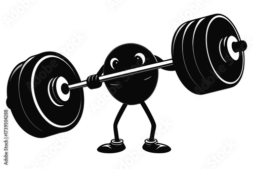 A 3D render of a strong man lifting a heavy dumbbell during strength training at the gym