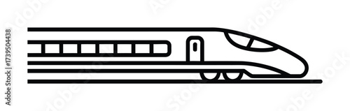 High Speed Train Line Icon Vector Transportation Rail Travel Design