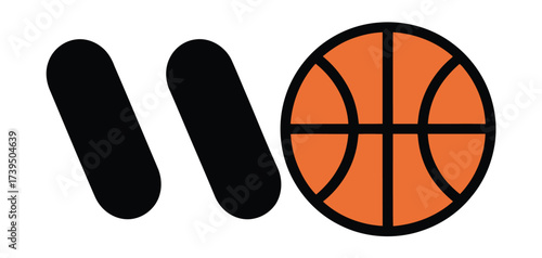 Basketball and Dumbbells Icon Vector Sports Fitness Training Symbol