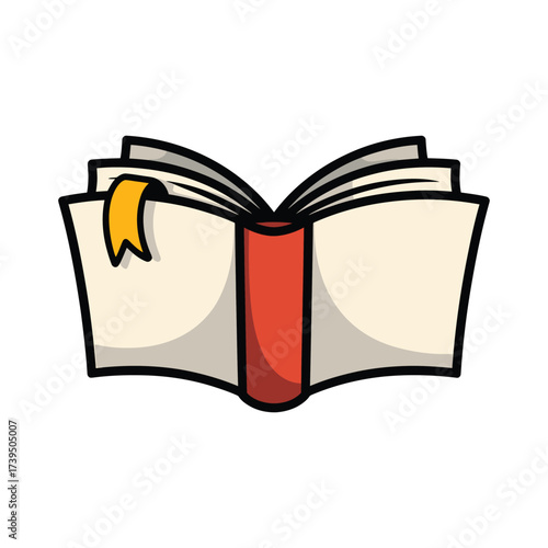 Open Book with Bookmark - Reading and Education Symbol