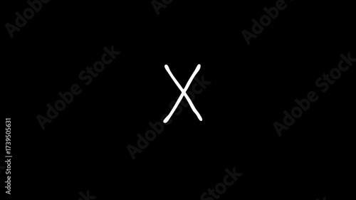 Letters Q N K on Black Background Simple Minimalist Design.