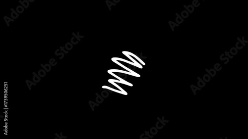 Abstract White Line Art on Black Background - Minimalist Design.
