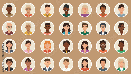 Diverse Global Community Avatars: User Profile Icon Set for Digital Platforms and Business Teams