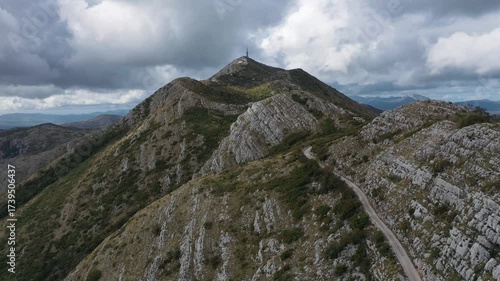 Drone perspective of mount of Leotar, Herzegovina