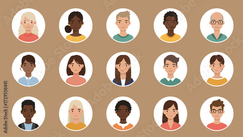 Diverse User Avatar Collection For Digital Profiles And Online Communities