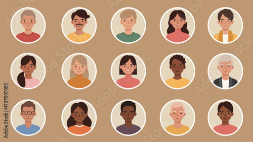 Diverse People Avatars Collection: Global Community User Profile Icons