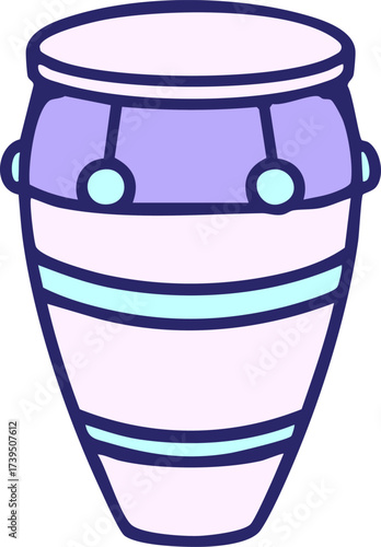 traditional brazilian repinique carnival drum in bright neon color