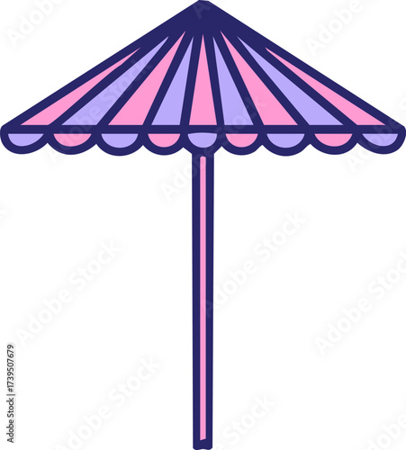 a folding brazilian beach parasol in bright neon color
