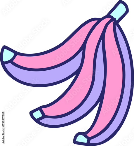 bunch of bananas from brazil in bright neon color