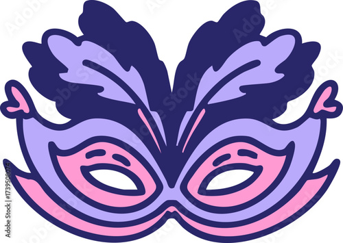 a traditional brazil carnival mask in bright neon color