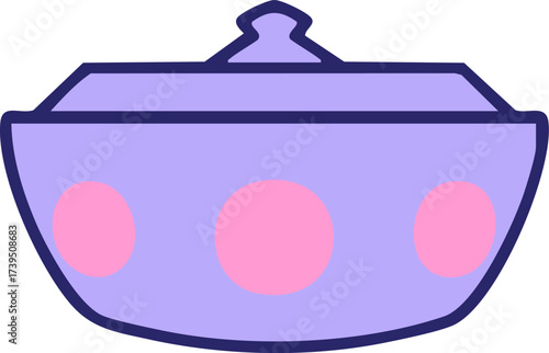 traditional pattern japanese ceramic cooking bowl in bright neon color
