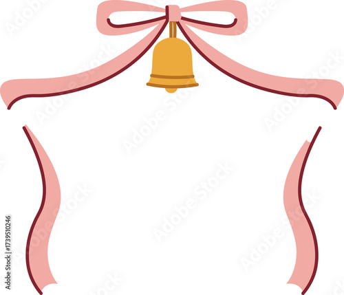 Ribbon Frame with Hanging Bell