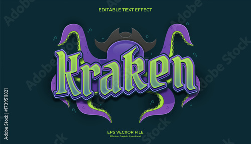 decorative kraken editable text effect design