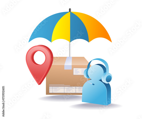 customer service concept for protection and support