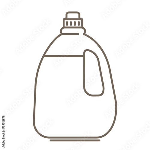 Laundry detergent bottle line icon isolated on transparent background. Minimal outline symbol for washing clothes, cleaning, hygiene and packaging design. Editable stroke.