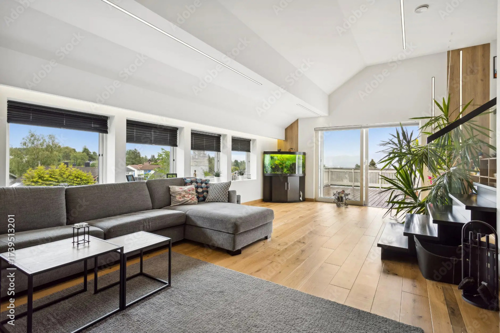 Fototapeta premium modern luxury villa apartment interior living room