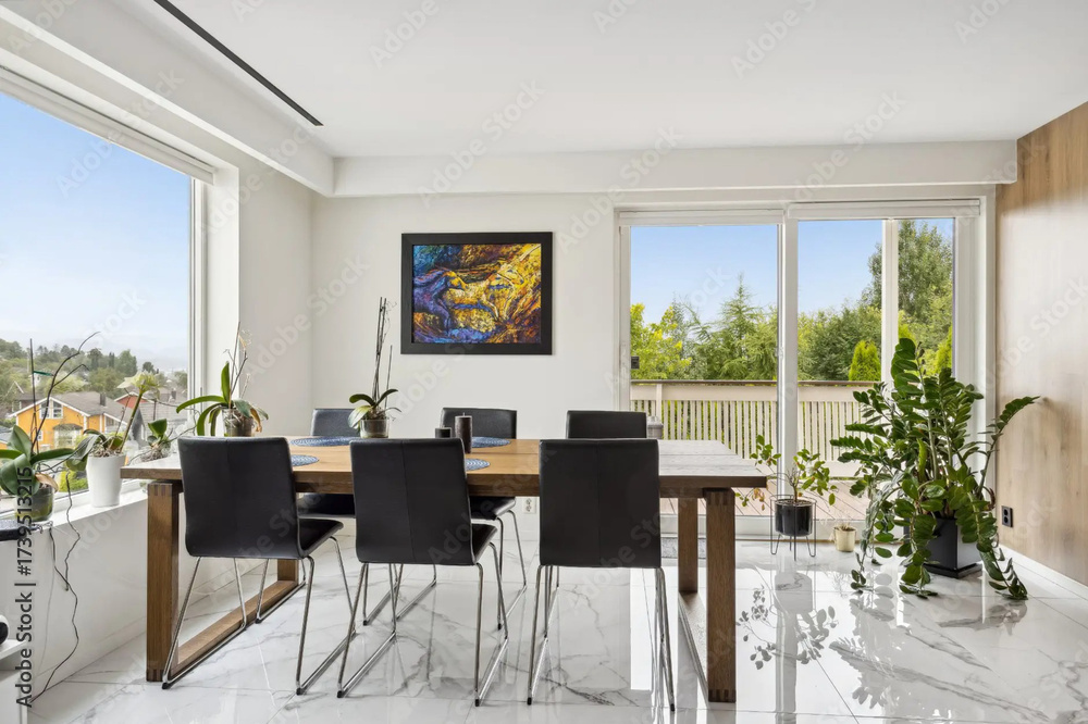 Fototapeta premium modern luxury dining room interior, 3d render