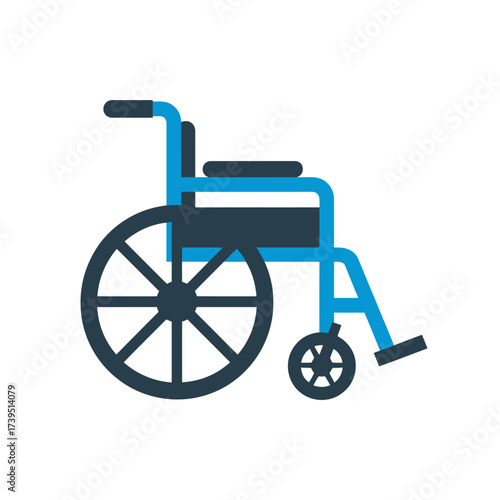 Wheelchair isolated on white background, a mobility aid for disabled individuals