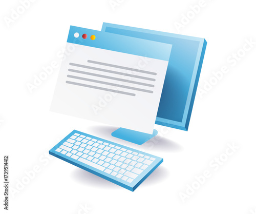 Computer screen showing data visualization and business information