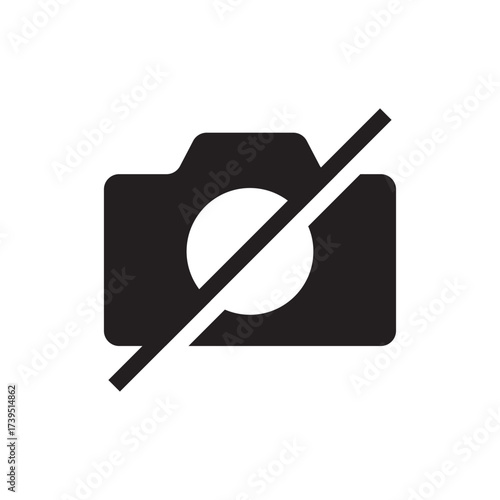 Camera Blocked Disabled Photo Filled Icon Symbol