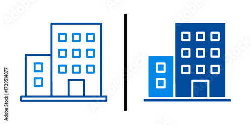 Building Icons: A set of architectural icons. the simple and clear lines that give the impression of modern design. the set showcases a sense of stability and modernity.