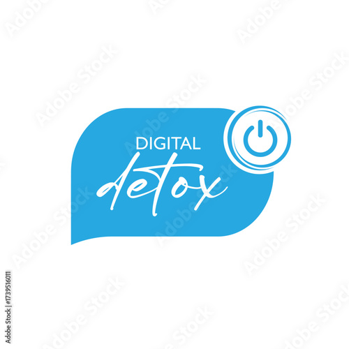 digital detox sign on white background