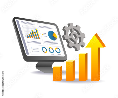 Business monitor screen for professional work and productivity