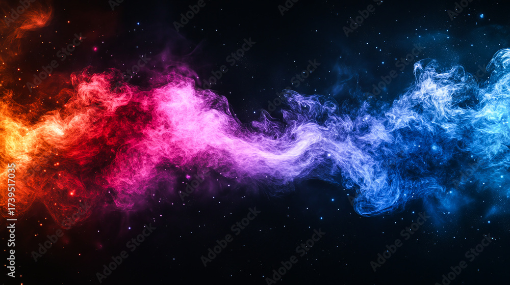 Obraz premium Colorful Smoke on Black Background – Close-Up Vibrant Abstract Texture