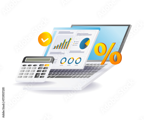 Business data analysis on computer by professional analyst for finance and growth