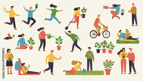 Joyful People Engaging in Gardening, Nature, and Outdoor Activities