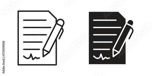 Agreement icon outline illustration sign