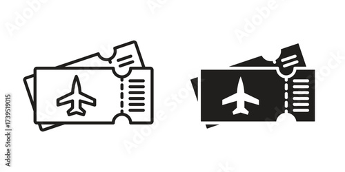 Airline ticket icon outline illustration sign