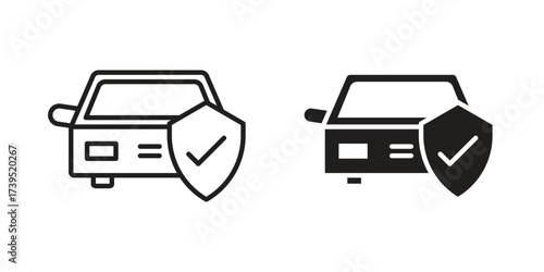 Auto insurance icon outline illustration sign