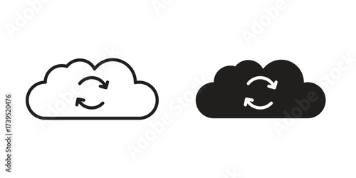 Backup icon outline illustration sign