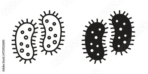 Bacteria icon outline illustration sign