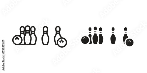 Bowling icon outline illustration sign