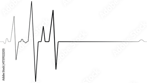 Abstract electrocardiogram line art representing a heartbeat