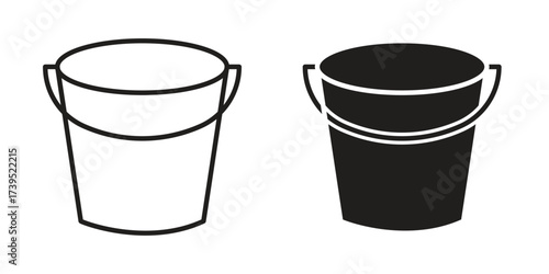 Bucket icon outline illustration sign