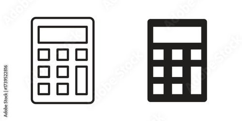 Calculator icon outline illustration sign