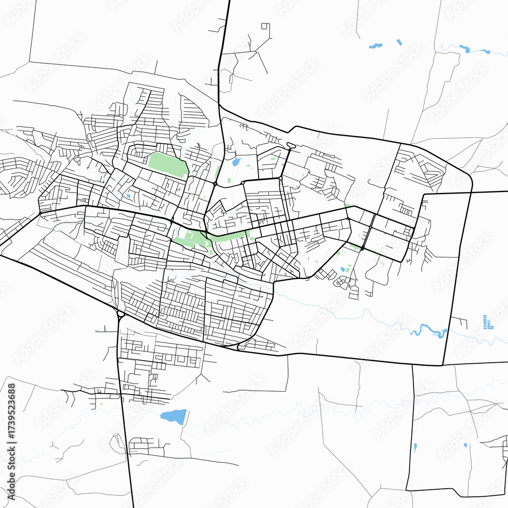 Fototapeta premium Small town of Elista, Kalmykia, Russia.