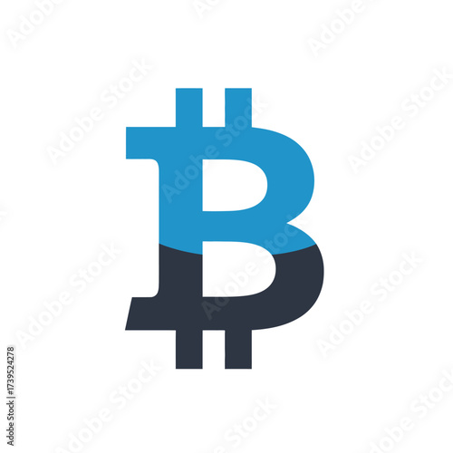 Bitcoin symbol isolated on white background, representing digital cryptocurrency