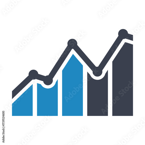 Illustration of a business graph isolated on white background